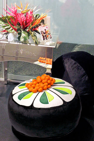 Sushi Style Cucumber Pouf with Salmon Roe pillow